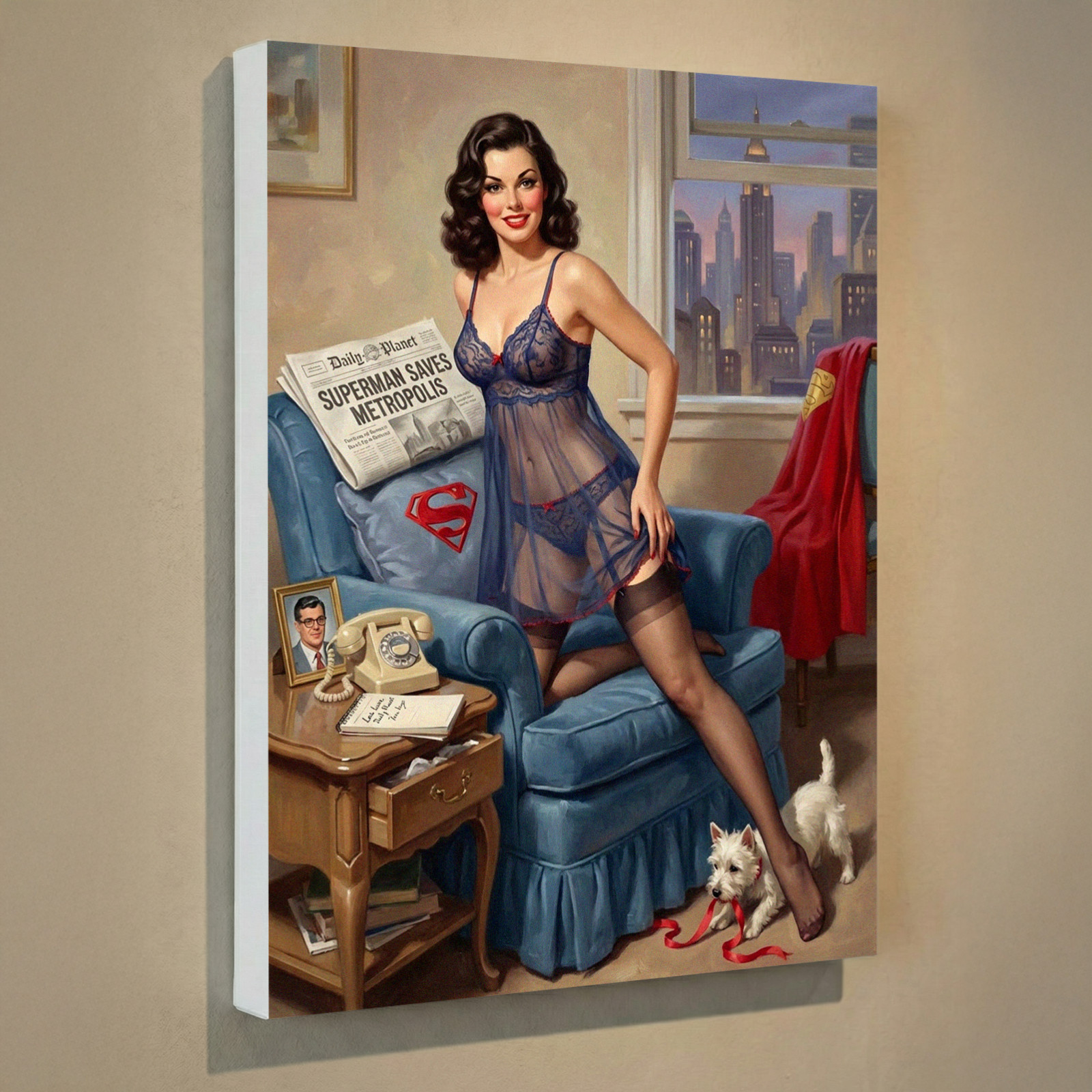 Lois Lane Canvas Print 12x16 - Vintage Retro Pin-Up Wall Art Decor Lois Lane Canvas Print 12x16 - Vintage Retro Pin-Up Wall Art Decor