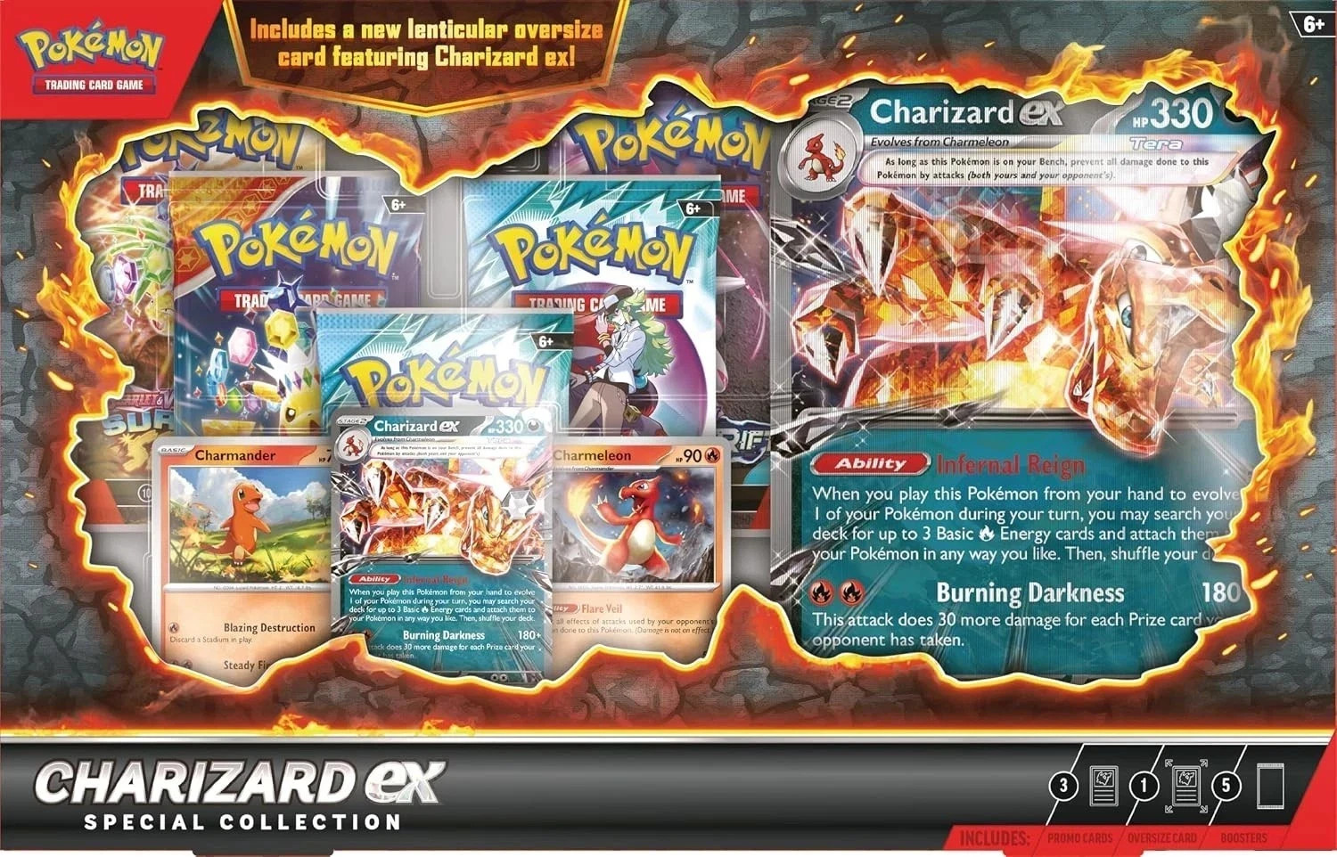 Pokemon TCG Charizard ex Special Collection Box Factory Sealed 5 Packs New
