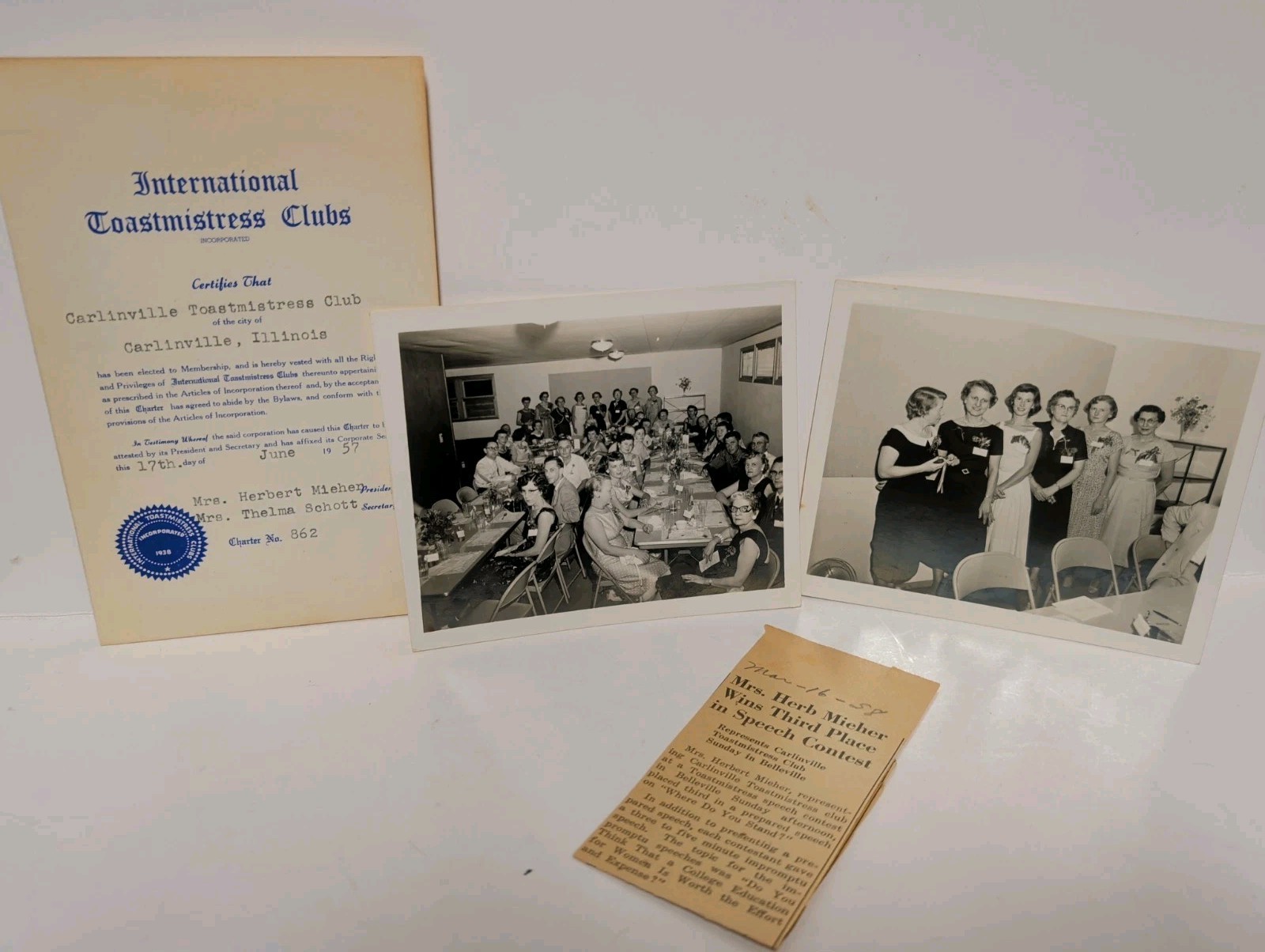 1957 Vintage International Toastmistress Club Carlinville Illinois Photos 