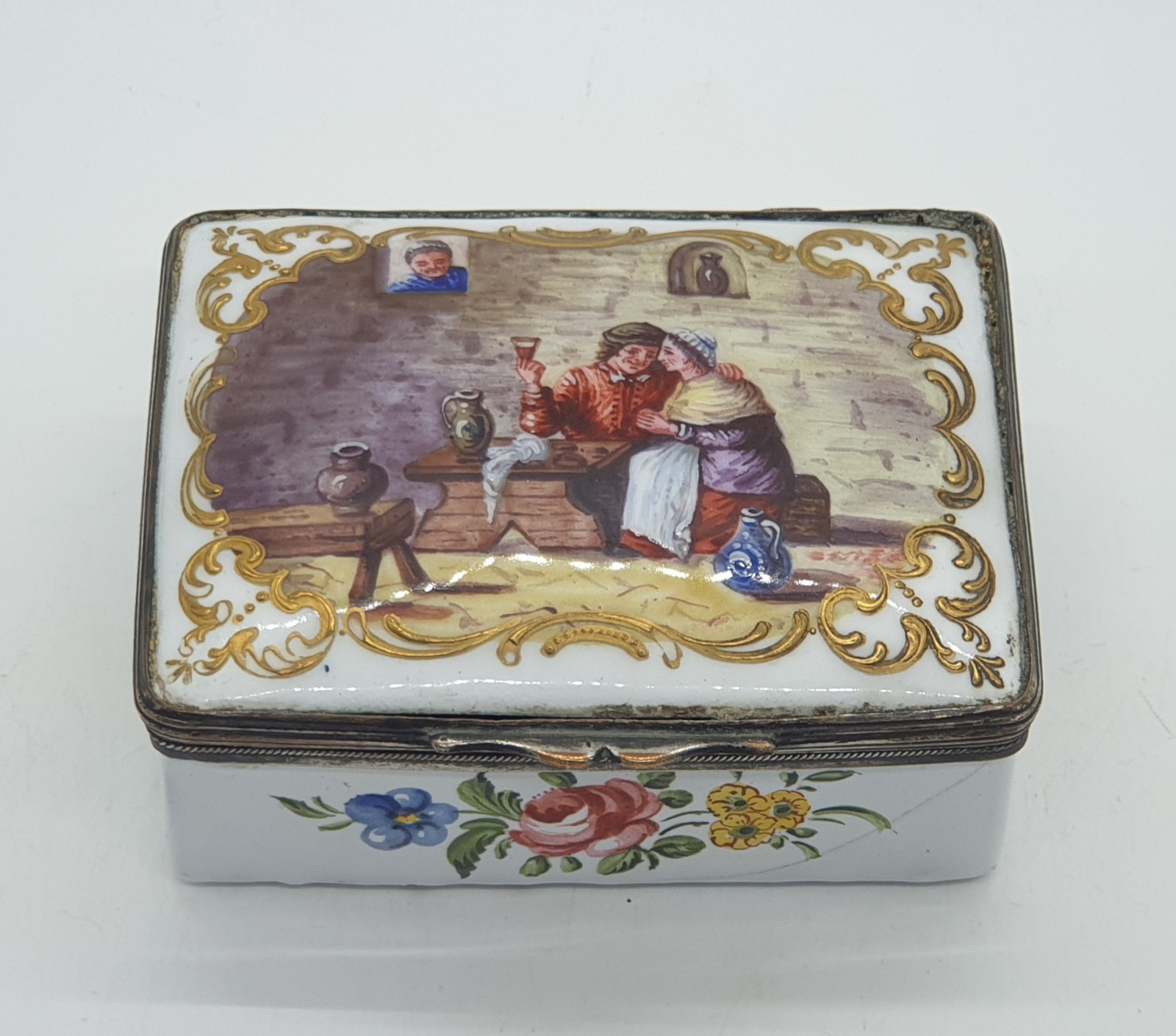 18th Century Bilston Enamel Patch / Snuff Box C1780