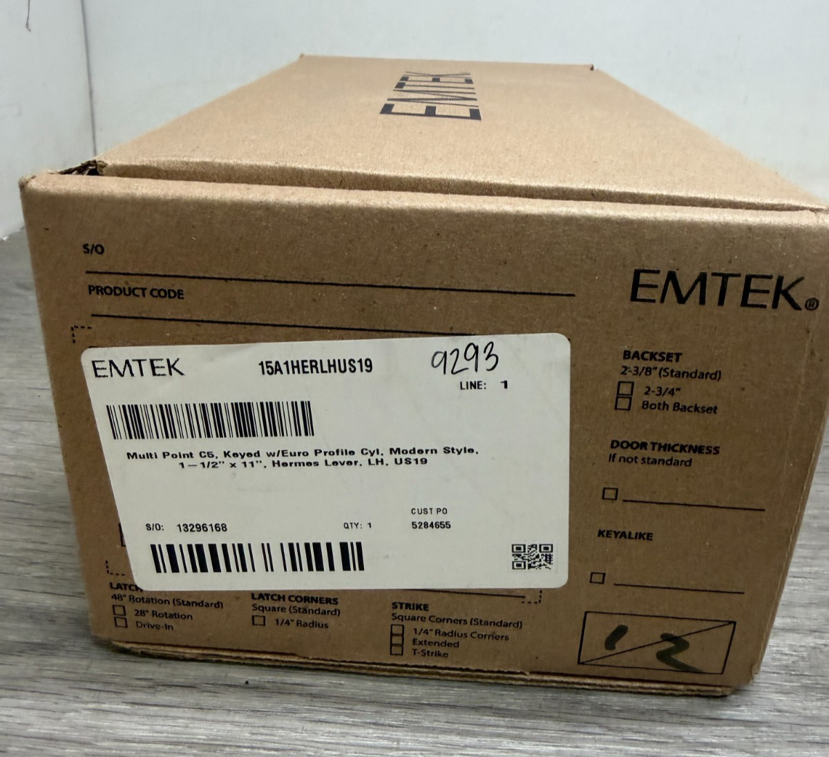 Emtek 15A5HERLHUS19 Brass Modern Multi Point Lock Trim READ