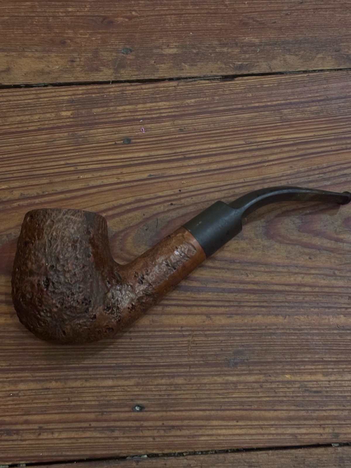 Vintage Made in London Bent Billiard Sandblast Briar Estate Pipe -The Nottingham