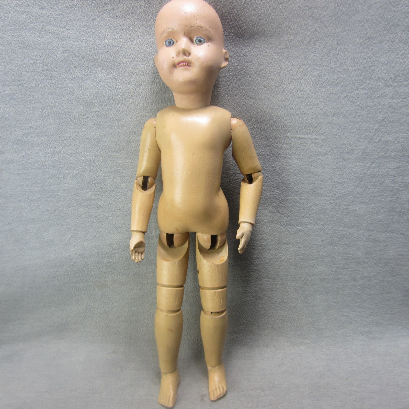 Vintage Schoenhut Wood Doll Incised Ridge on Legs 19\