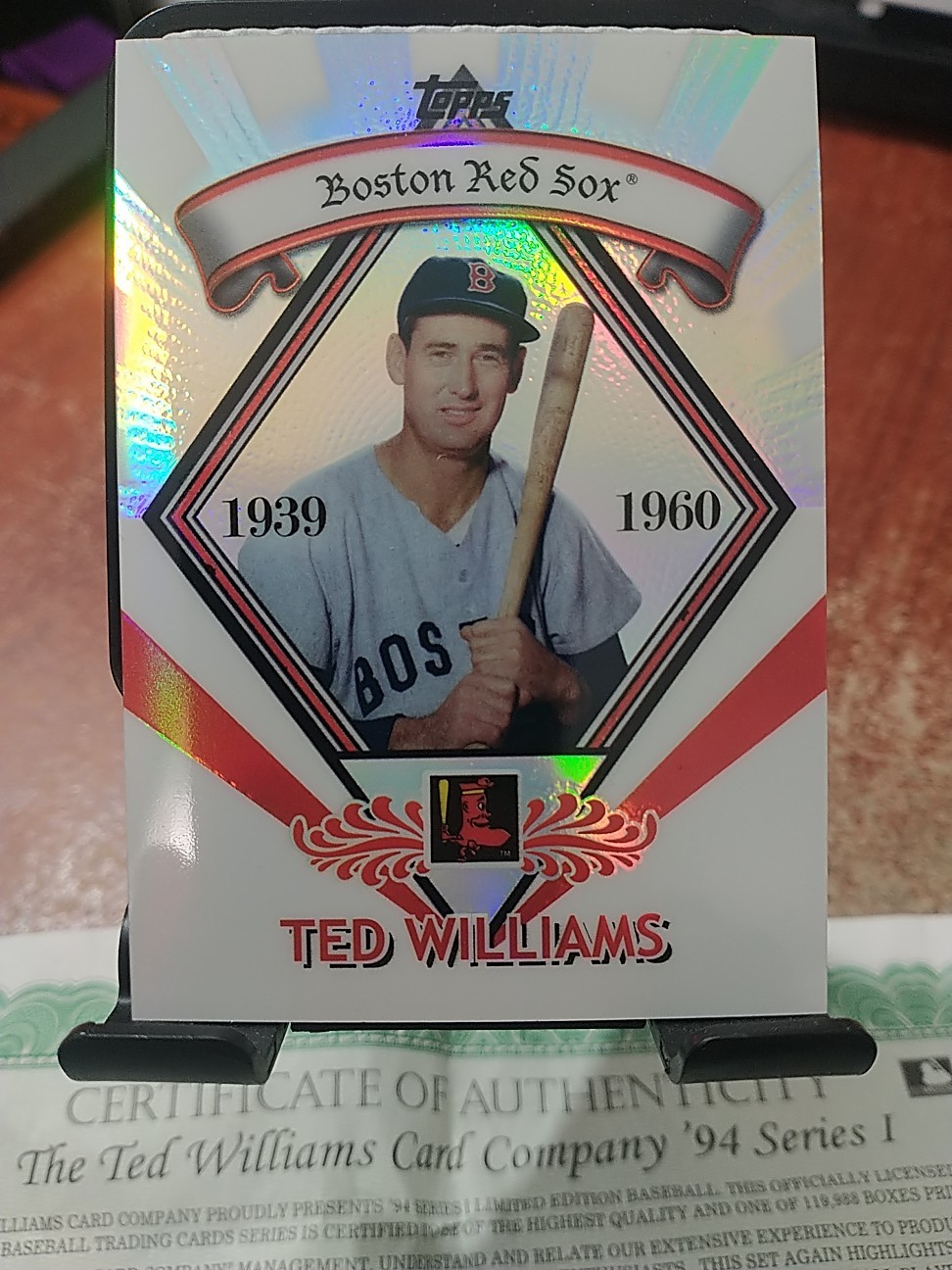 94 Series 1 2009 Topps Ted Williams Certificate Of Authenticity Collector Series 94 Series 1 2009 Topps Ted Williams Certificate Of Authenticity Collector Series