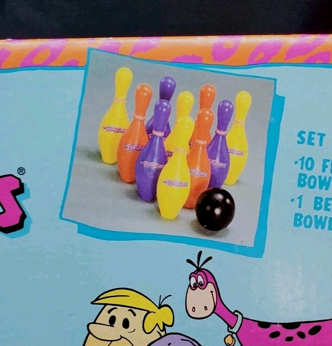  Flintstones Bedrock Bowling game Kids Game Vintage Toys Lawn Game Rainy Day