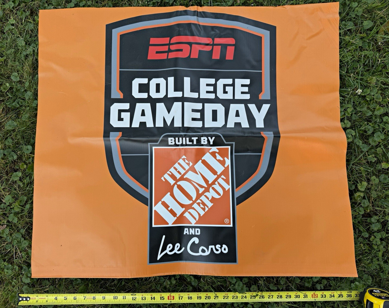 ESPN College GameDay Lee Corso Orange Plastic Wall Sign 36x32 Horizontal ESPN College GameDay Lee Corso Orange Plastic Wall Sign 36x32 Horizontal