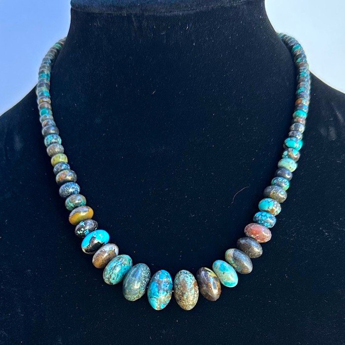 Mine Finds by Jay King Turquoise Beaded 925 Sterling Necklace Signed 18-20