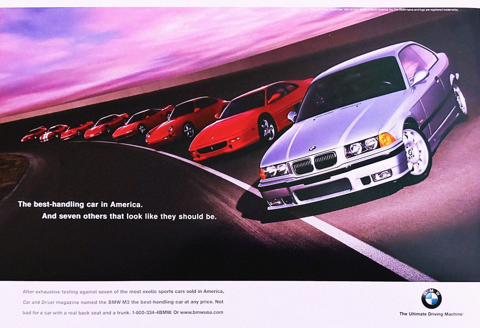 BMW M3 Series Ad Poster 13x19 The Ultimate Driving Machine Best Handling Car art BMW M3 Series Ad Poster 13x19 The Ultimate Driving Machine Best Handling Car art