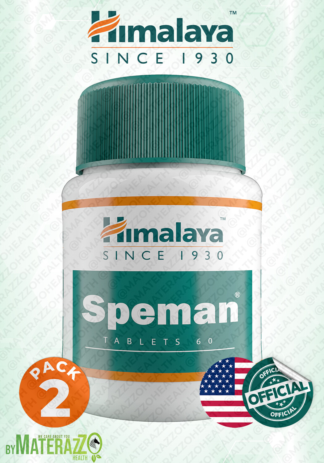Speman Himalaya USA 2 BOX 120 TABLETS Vegetarian Botanical 100% Pure Herbs New