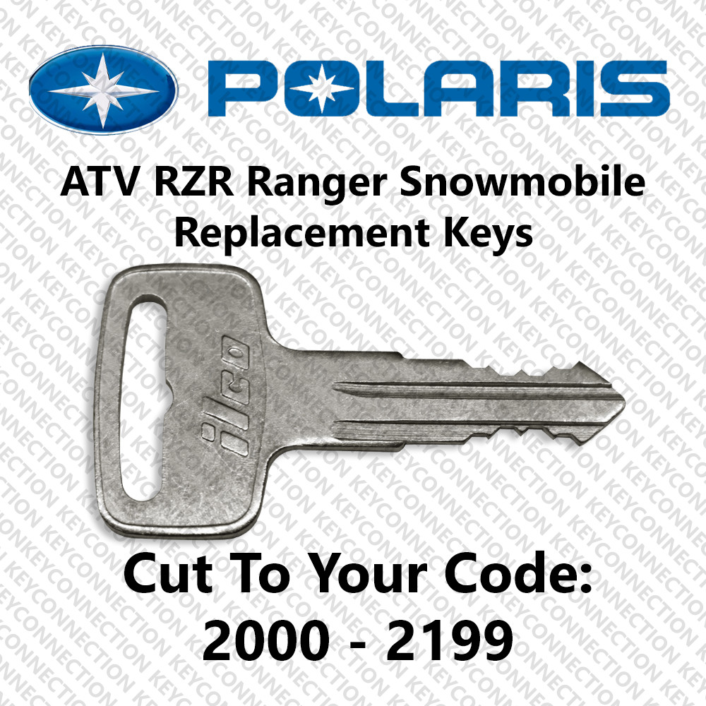 Polaris Keys Cut by Code ATV Ranger RZR Snowmobile key made to codes 2000 - 2199 Polaris Keys Cut by Code ATV Ranger RZR Snowmobile key made to codes 2000 - 2199