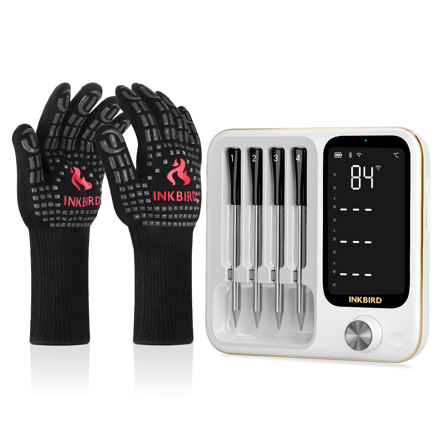 INKBIRD 4-Probe Wireless Meat Thermometer BBQ Glove Instant Read BBQ Thermometer