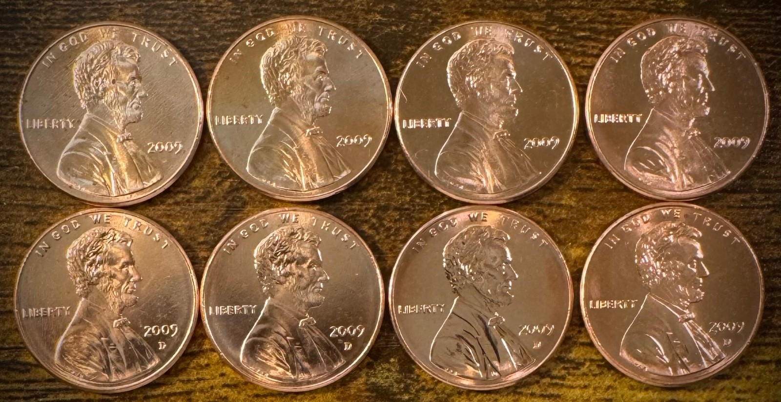 2009 Lincoln Bicentennial Cent P D Uncirculated 8 Coin Set From Original Rolls