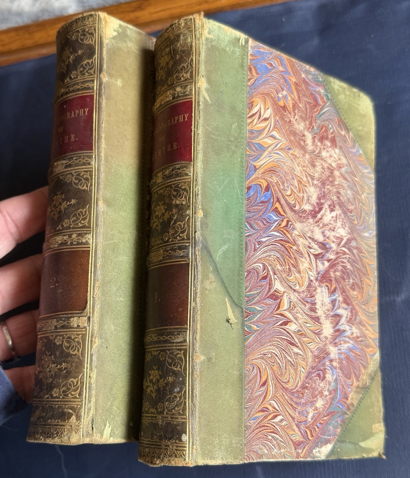 Antique 1868/1871 Johann Wolfgang von Goethe's autobiography 2 Volumes-English