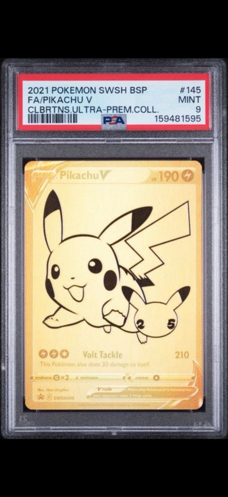 Pokemon SWSH Black Star Promos Pikachu V 2021 #SWSH145 PSA 9 Pokemon SWSH Black Star Promos Pikachu V 2021 #SWSH145 PSA 9