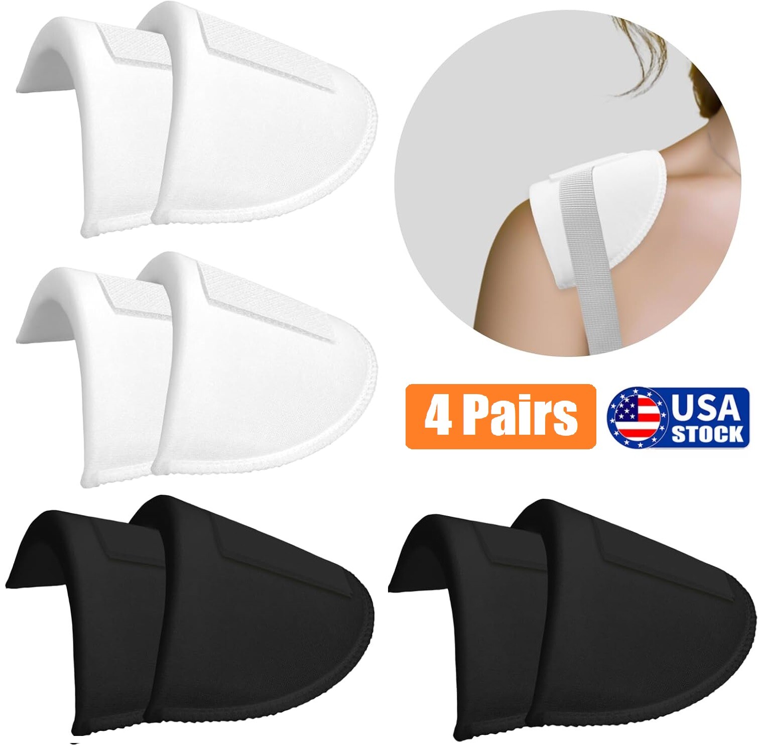 4 Pairs Set-in Shoulder Pads 1.5cm Thickening Foam Shoulder Pads Womens Clothing