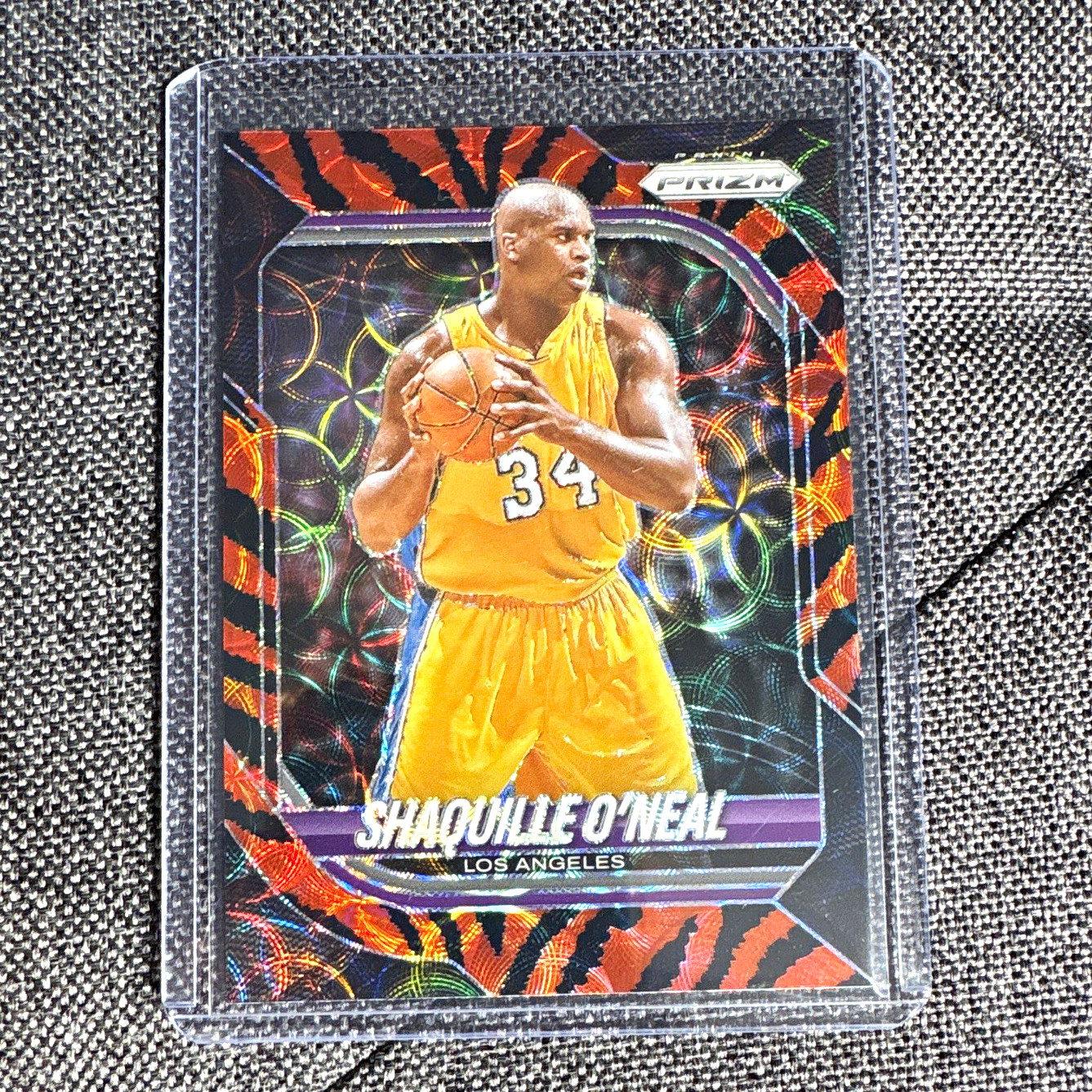 Panini 2025-26 Prizm Basketball Shaquille O'Neal Tiger Parallel #156 Lakers