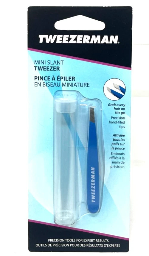 TWEEZERMAN Professional quality, 25° slant  1248-GTR Bahama Blue Stainless Steel