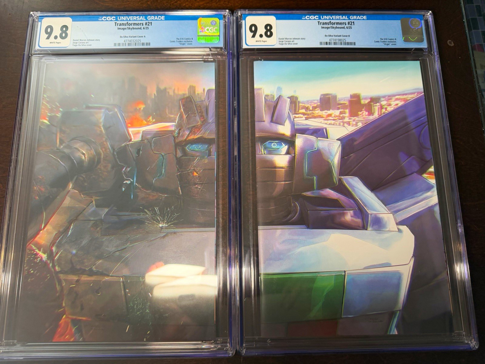 FREE SHIPPING CGC 9.8 Transformers #21 Virgin Cover A & B Variant Set Comics FREE SHIPPING CGC 9.8 Transformers #21 Virgin Cover A & B Variant Set Comics