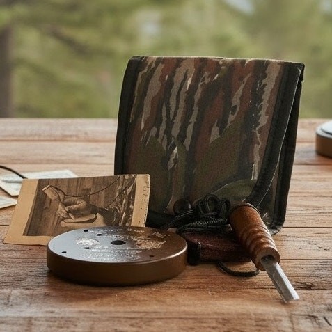Vintage Quaker Boy D.D. Adams Double Slate Turkey Call Dick Kirby Pouch Striker