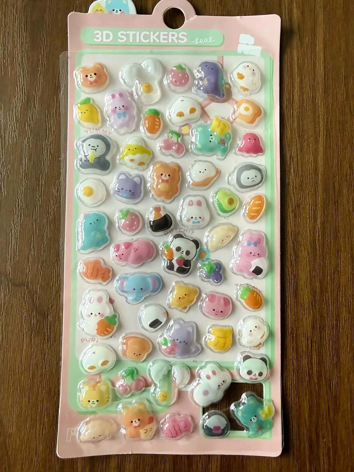 Kawaii 3D Puffy Stickers Cute Animals Food Fruit Pastel Scrapbook Planner Sheet