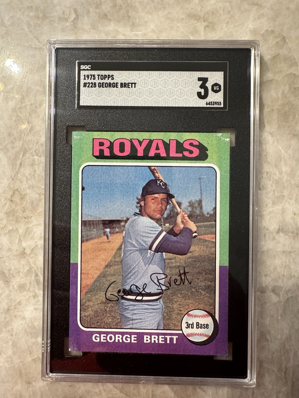 1975 Topps - George Brett #228 (RC) Kansas City Royals SGC 3 VG Rare