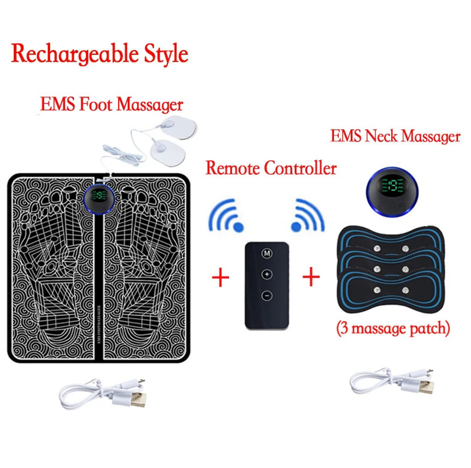 Electric Foot Massager Leg Stimulator Low Frequency Pulse Muscle Relaxation