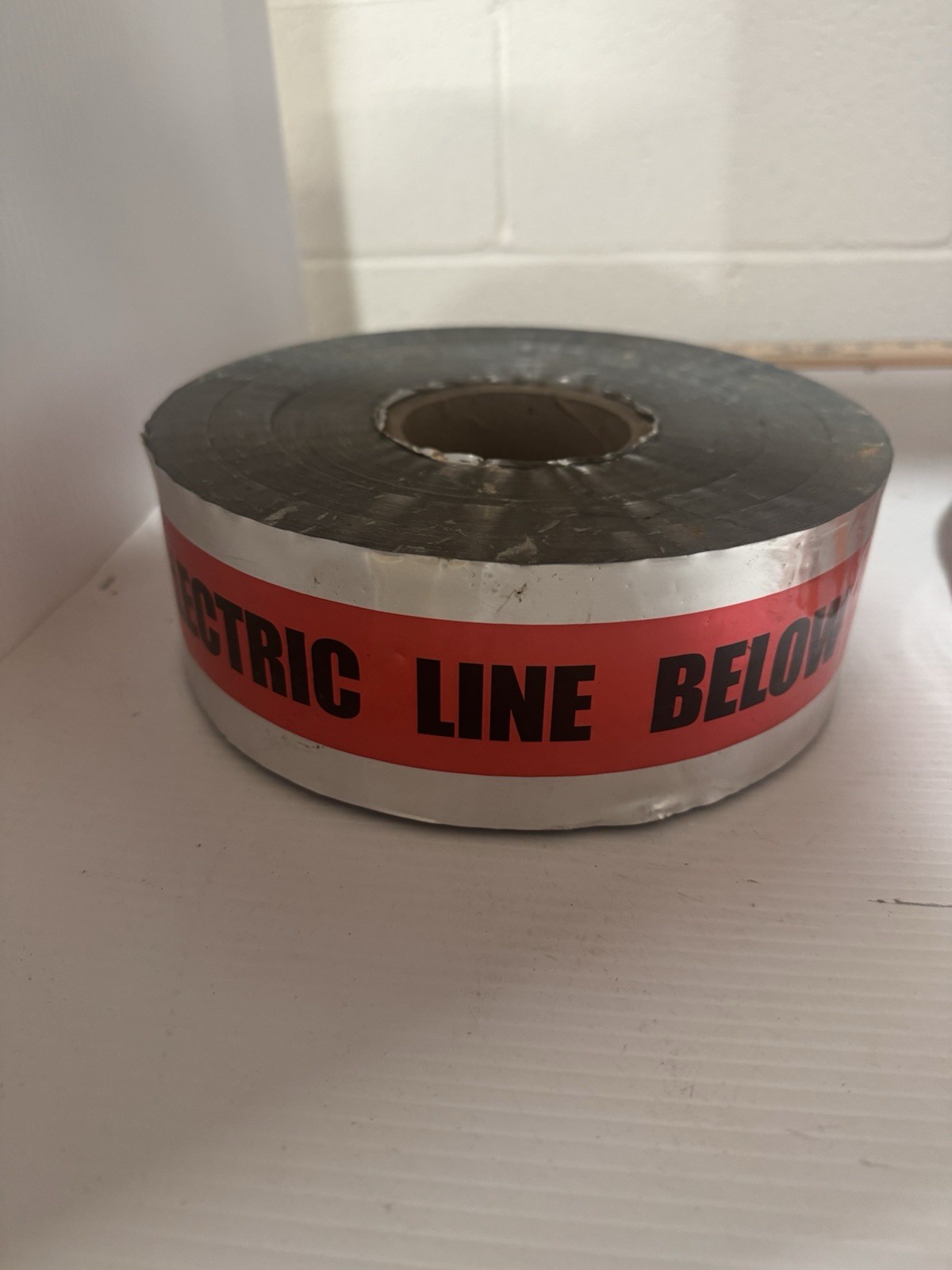 Detectable Underground Warning Tape “Electric Line Below” Red/Silver Large Roll