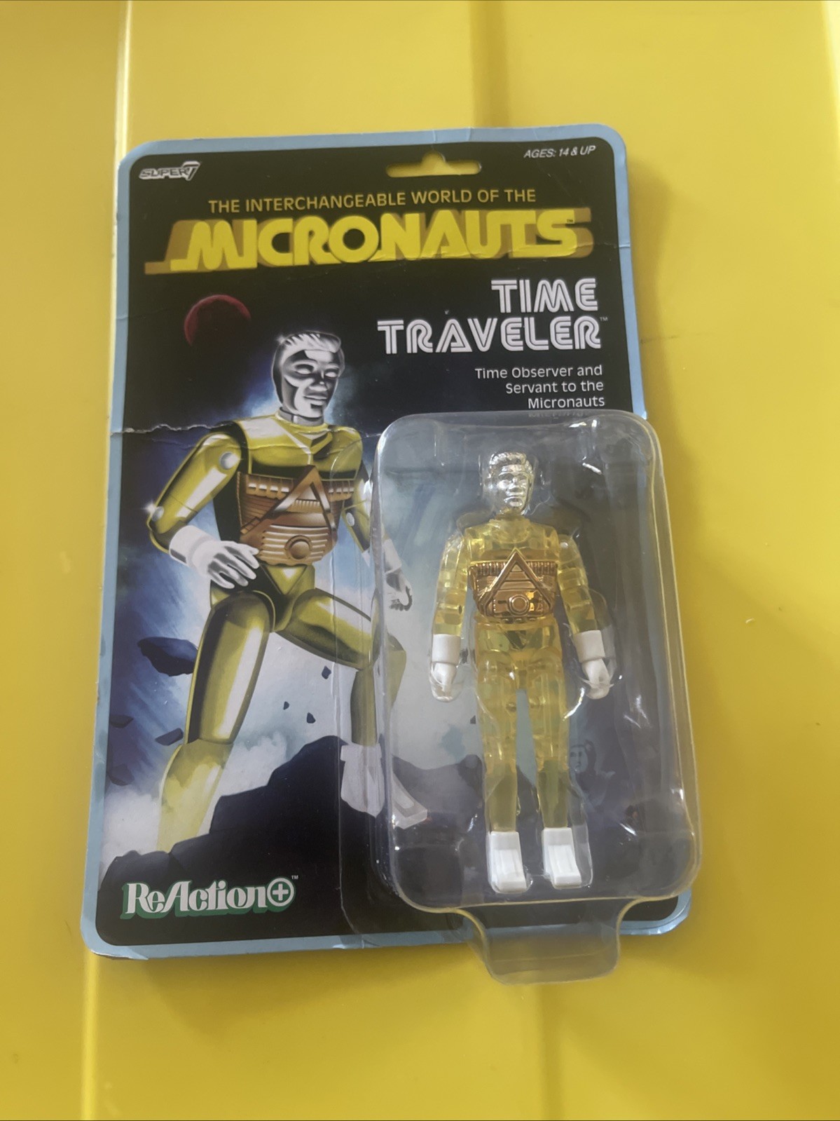 Time Traveler Micronauts Translucent YELLOW Super7 ReAction Time Traveler Micronauts Translucent YELLOW Super7 ReAction