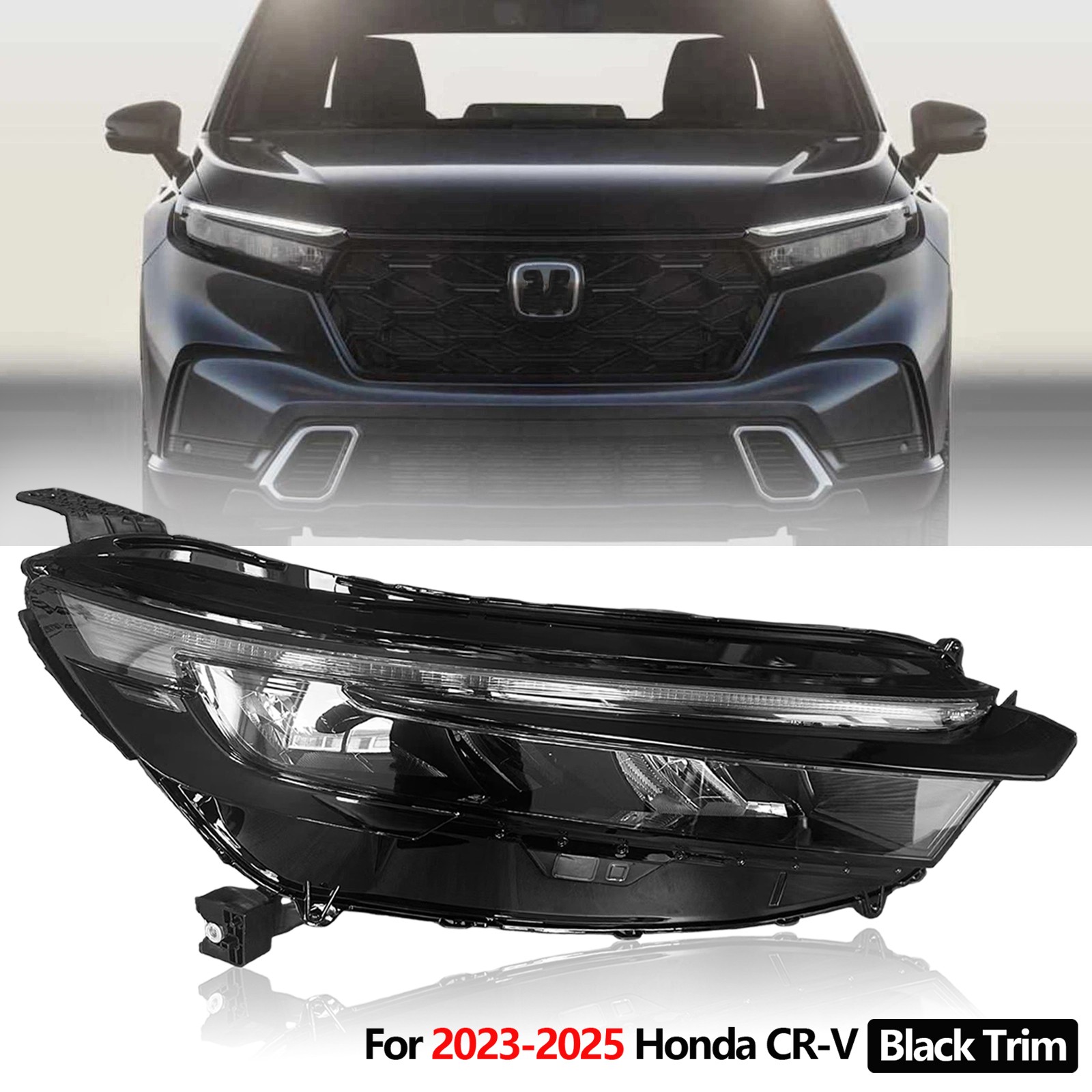 Right Side Headlight Headlamp Assembly For Honda CR-V 2023-2026 New Black Trim