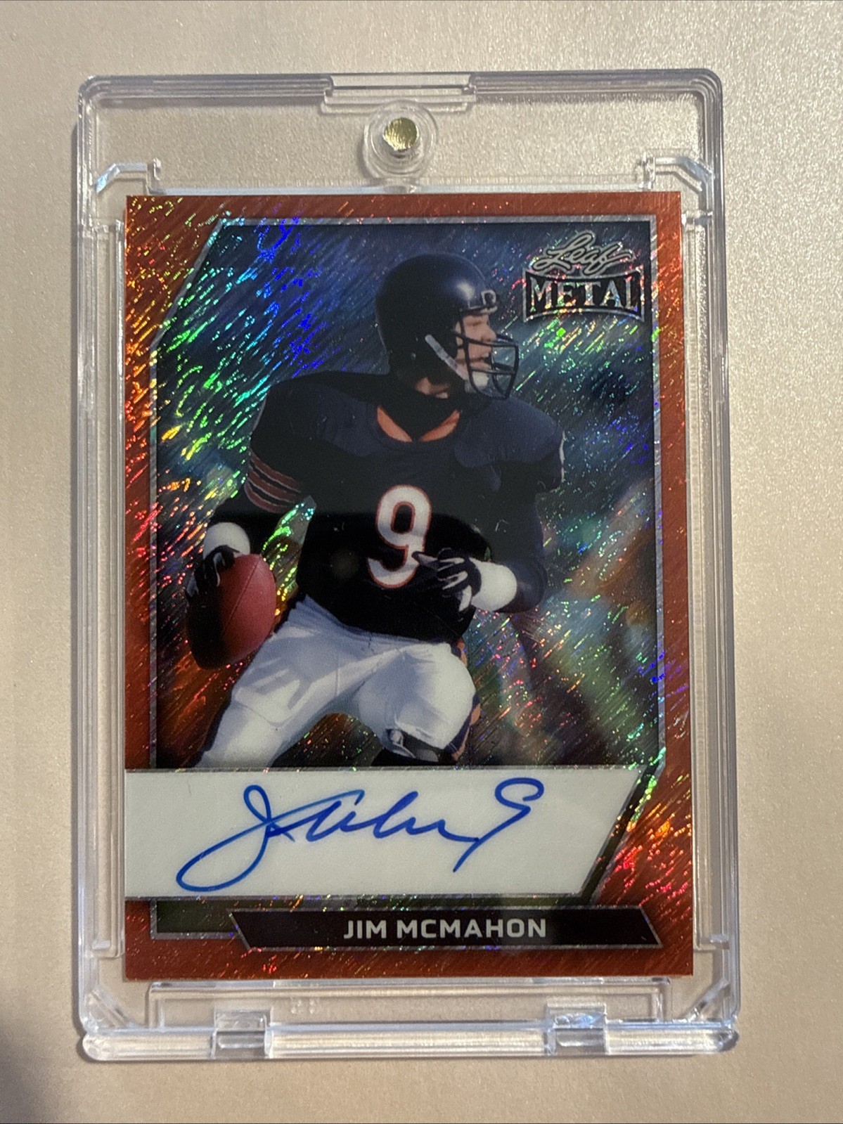 2026 Leaf Metal Football Jim McMahon On Card Auto 2/6 Orange HOF Bears SSP 2026 Leaf Metal Football Jim McMahon On Card Auto 2/6 Orange HOF Bears SSP