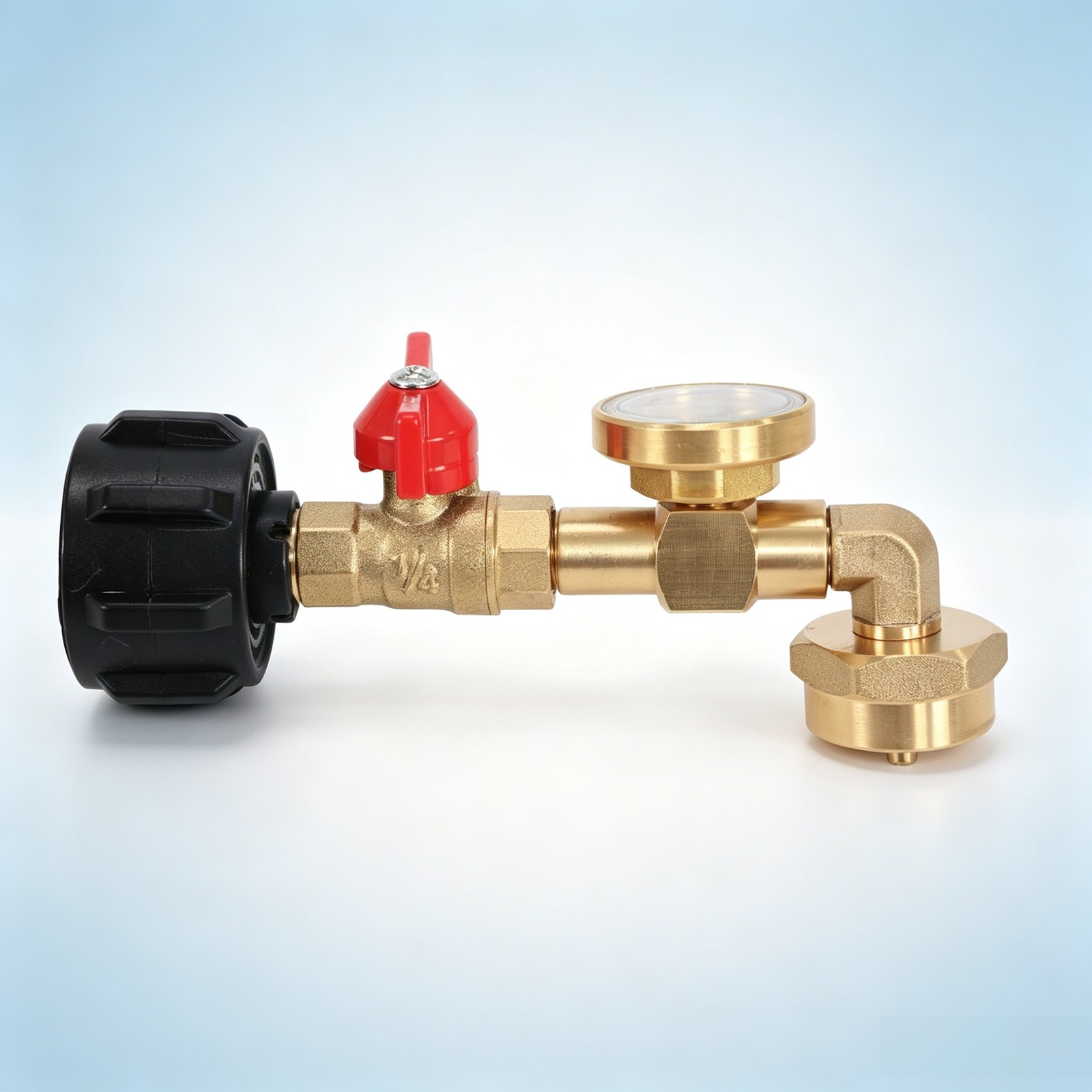 Propane Bottle Refill Adapter QCC1 with Pressure Gauge Control Valve