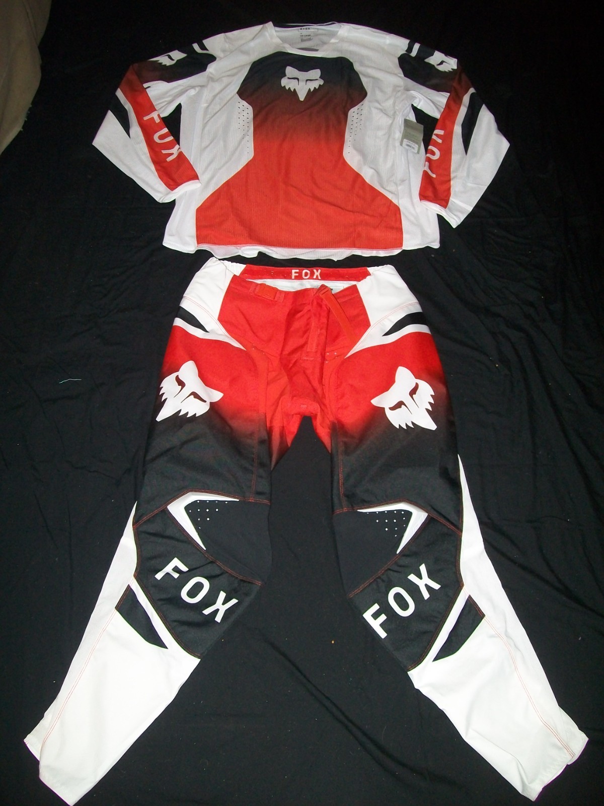 NEW, Fox Racing 180 Shield Mens MX Offroad Gear Set Black/White/Flo Red 38,XXL