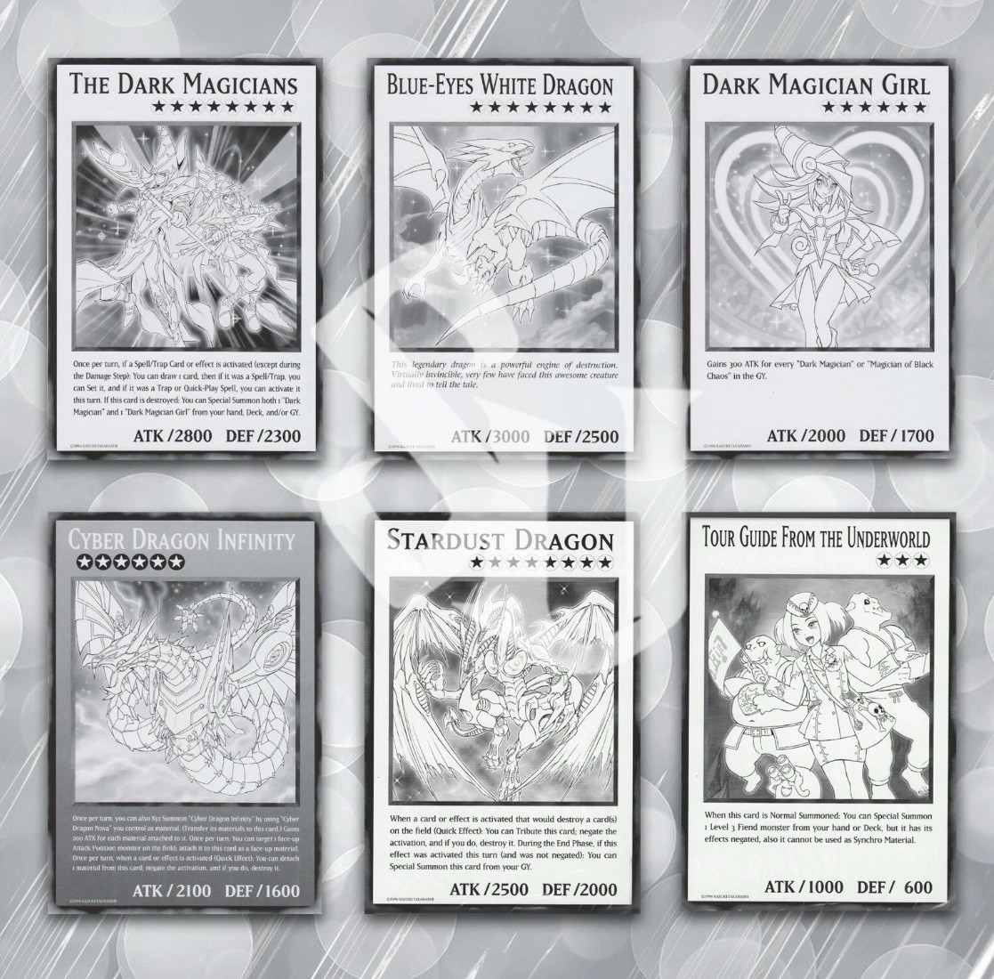 BLUE-EYES WHITE DRAGON, DARK MAGICIAN GIRL | 6 OVERSIZED GIANT Yu-Gi-Oh CARDS BLUE-EYES WHITE DRAGON, DARK MAGICIAN GIRL | 6 OVERSIZED GIANT Yu-Gi-Oh CARDS