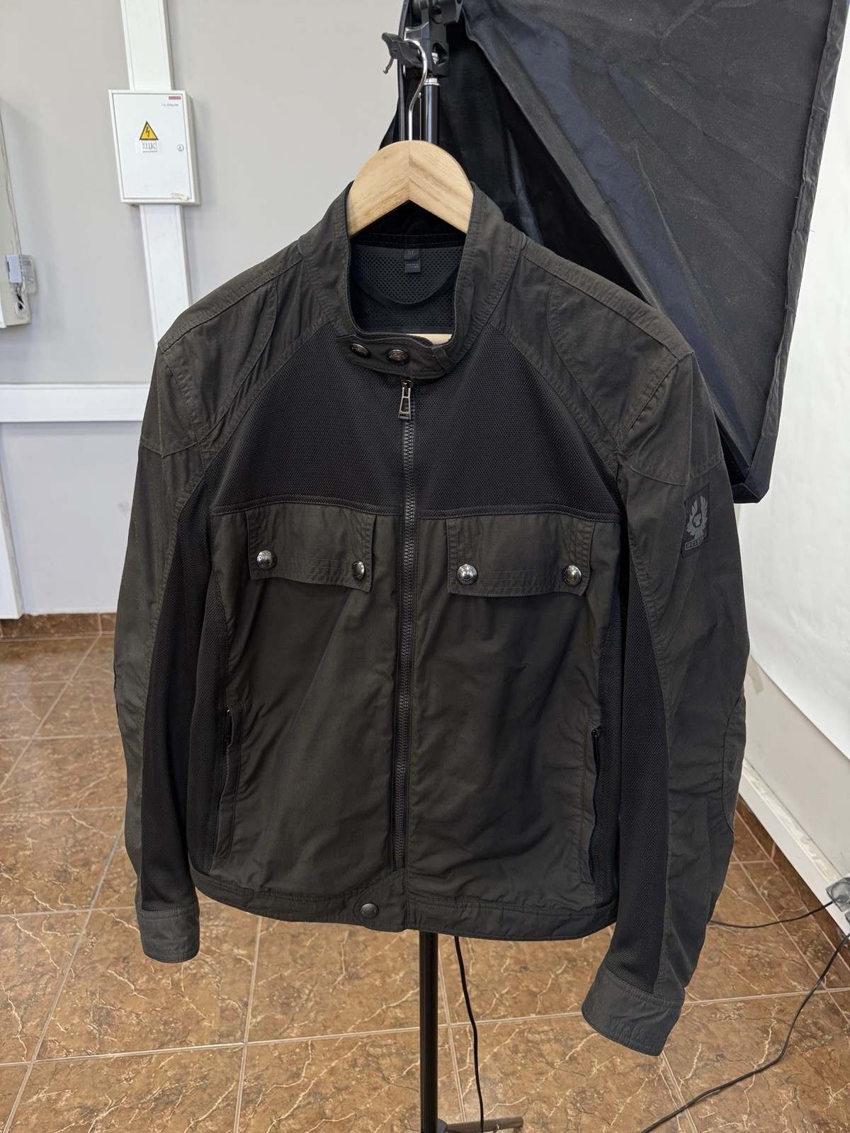 🇬🇧 Belstaff Pure Motorcycle Mesh Panel Riding Jacket Biker Size XL