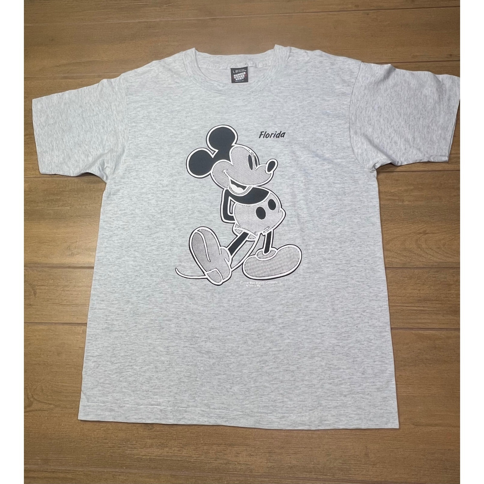 Screen Stars Best Mickey Mouse Florida Graphic T Shirt Sz L Gray Sherry\'s best
