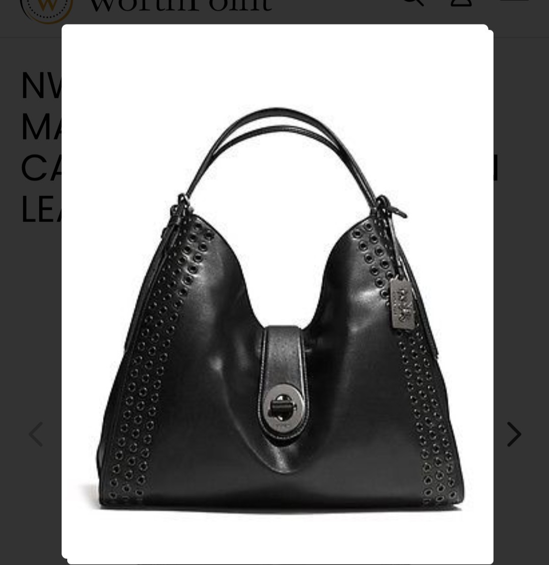 Coach Madison Large Grommet Carlyle Black Gunmetal Shoulder Bag NWOT - Rare