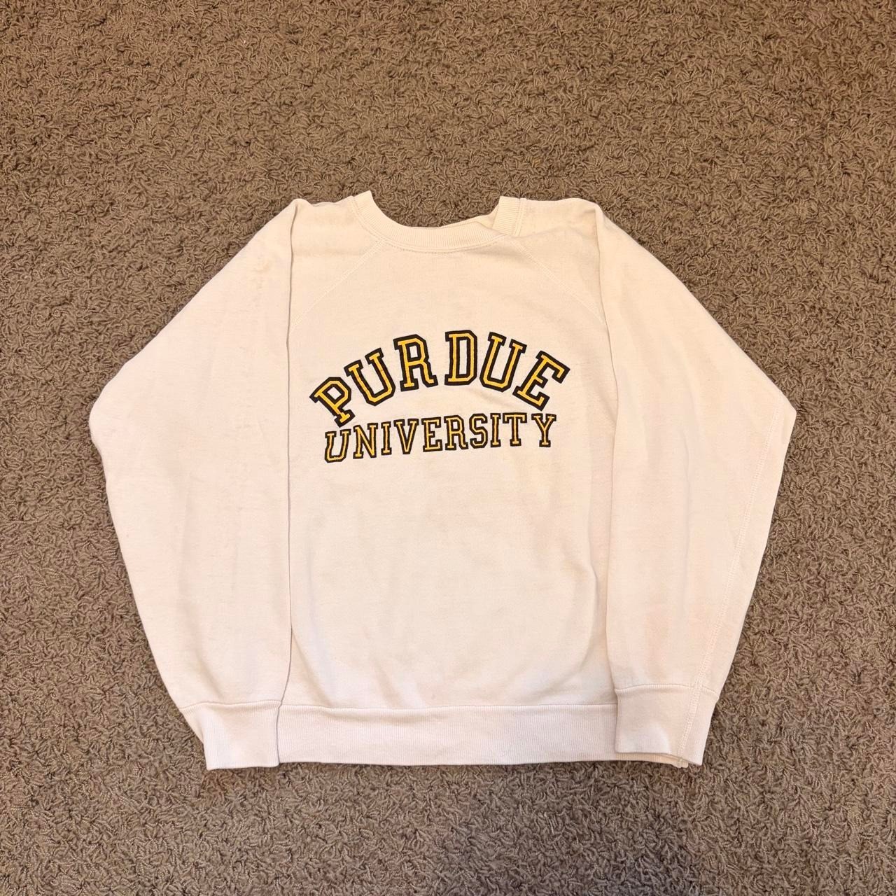 Vintage 80s Purdue University Crewneck Sweatshirt Cream Big 10 Raglan Mens XS Vintage 80s Purdue University Crewneck Sweatshirt Cream Big 10 Raglan Mens XS