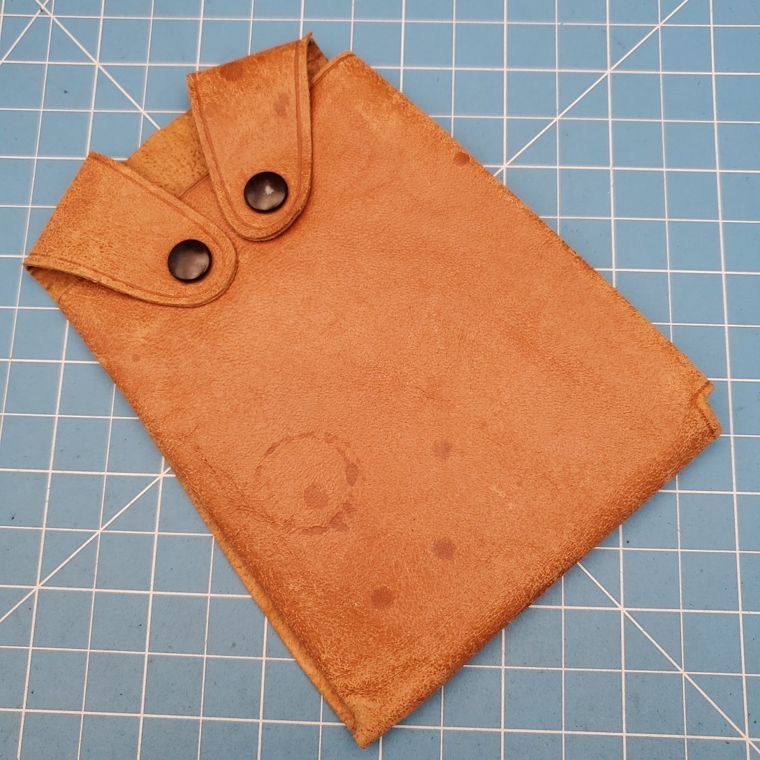 Vintage Jiffy Fly Wallet Fishing Tackle Pouch Tan Leather Case 5.75x4.75
