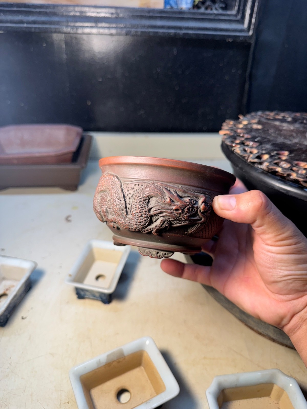 Bigei, Hirata Atsumi Dragon Bonsai Pot Bigei, Hirata Atsumi Dragon Bonsai Pot