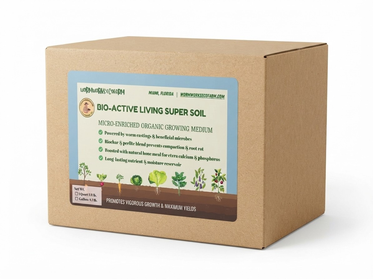 WormWorks Organic Living Super Soil - Potting Mix w/ Worm Castings & Biochar 4.5