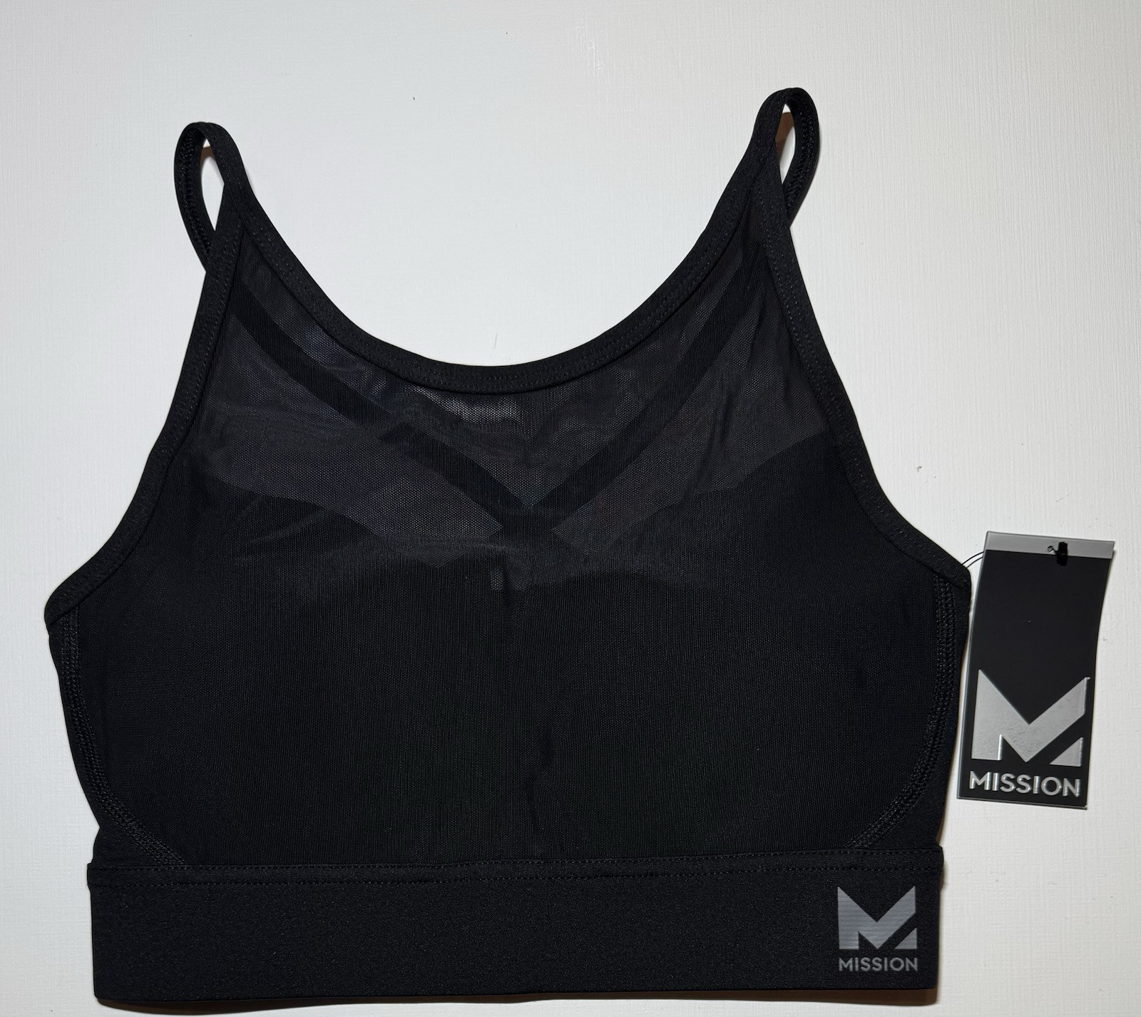 NWT Wmns Mission Black VaporActive Sensory Cross Back  Impact Sports Bra Size M