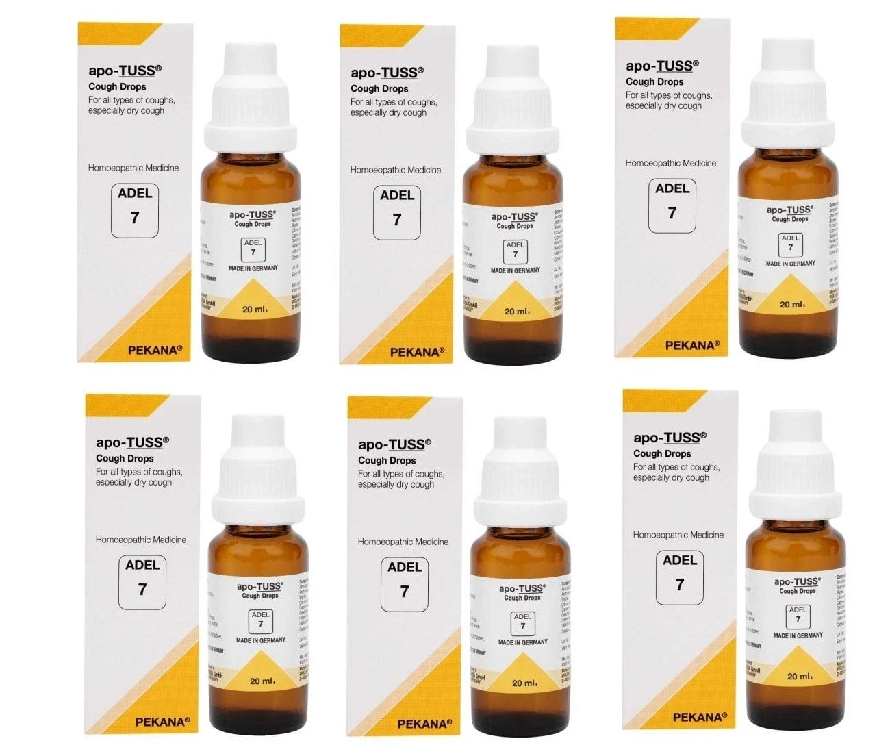 ADEL 7 Cough Drops Pack of 6 Natural Homeopathic Remedy for Throat & Lungs