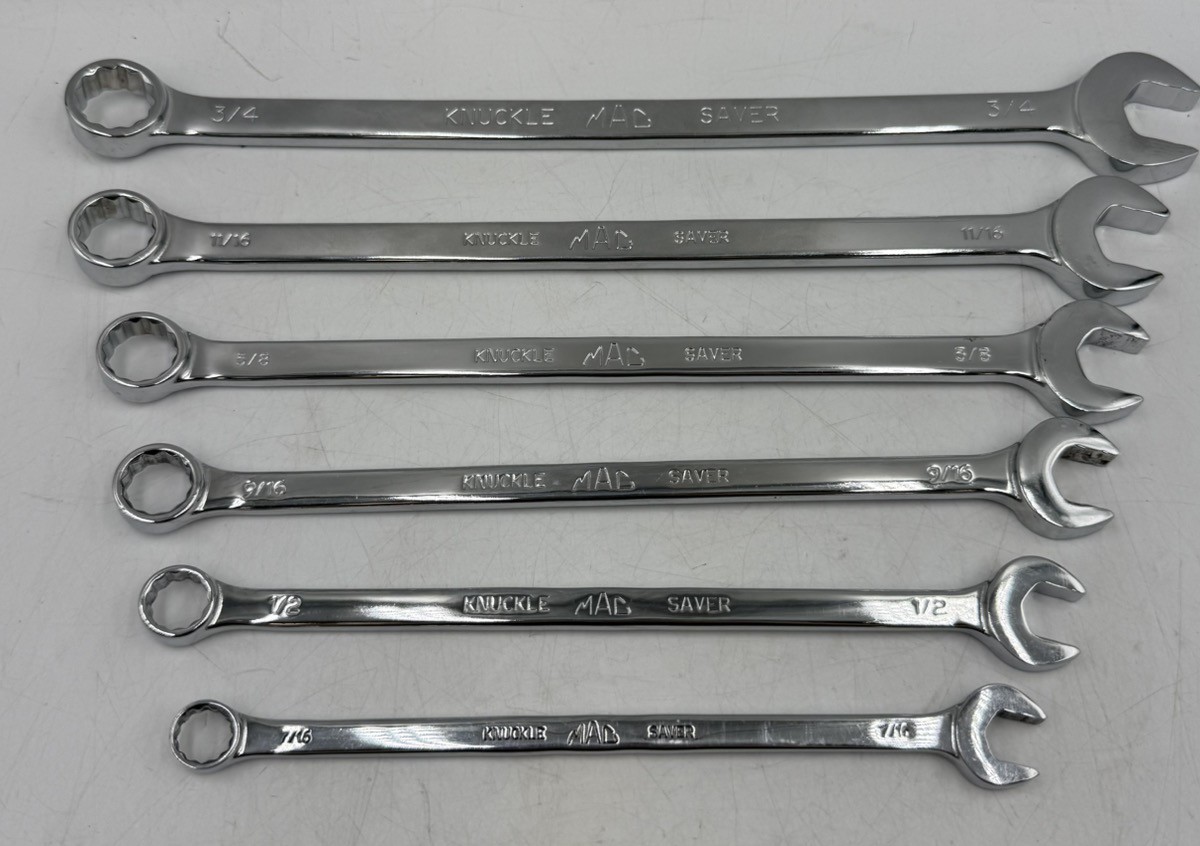 VINTAGE MAC TOOLS PIECE SAE 12 POINT LONG COMBINATION WRENCH SET-USA (CP2023530)