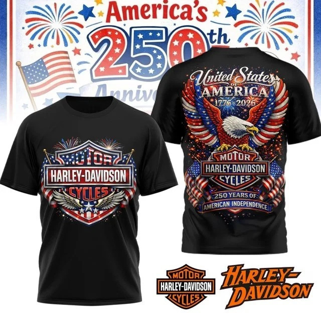 Harley-Davidson America 250th Anniversary Shirt 1776-2026 Independence Day Tee Harley-Davidson America 250th Anniversary Shirt 1776-2026 Independence Day Tee