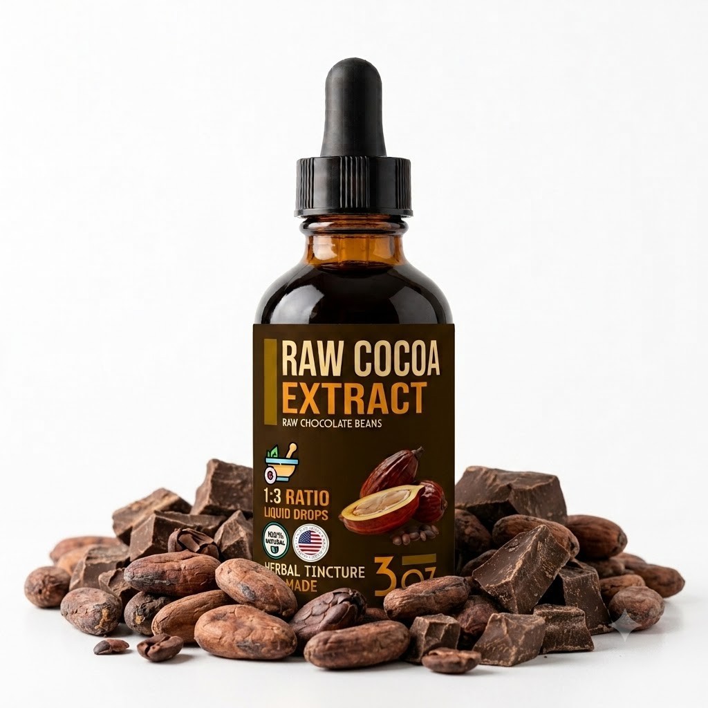 Cacao Liquid Extract - Raw Theobroma cacao Tincture - USA made