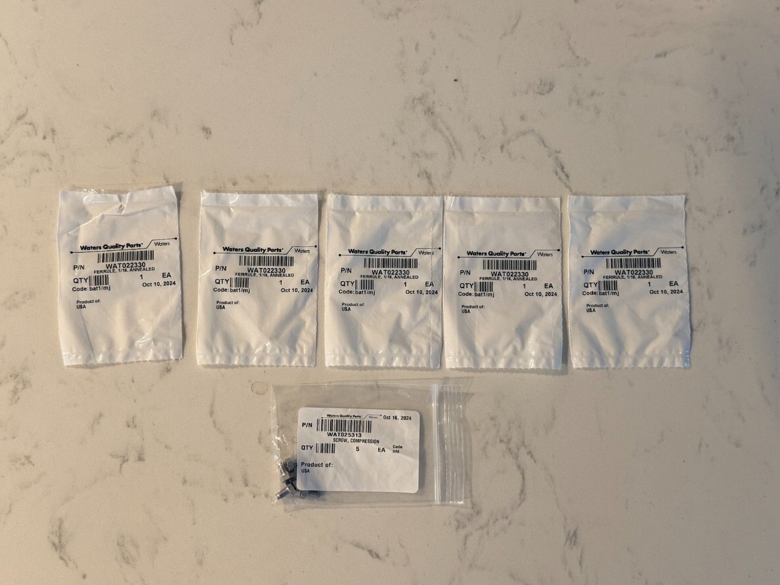 WATERS OEM (WAT025604) SS 1/16 Fittings 5 Pack (WAT022330 x 5) (WAT025313 x 5) WATERS OEM (WAT025604) SS 1/16 Fittings 5 Pack (WAT022330 x 5) (WAT025313 x 5)