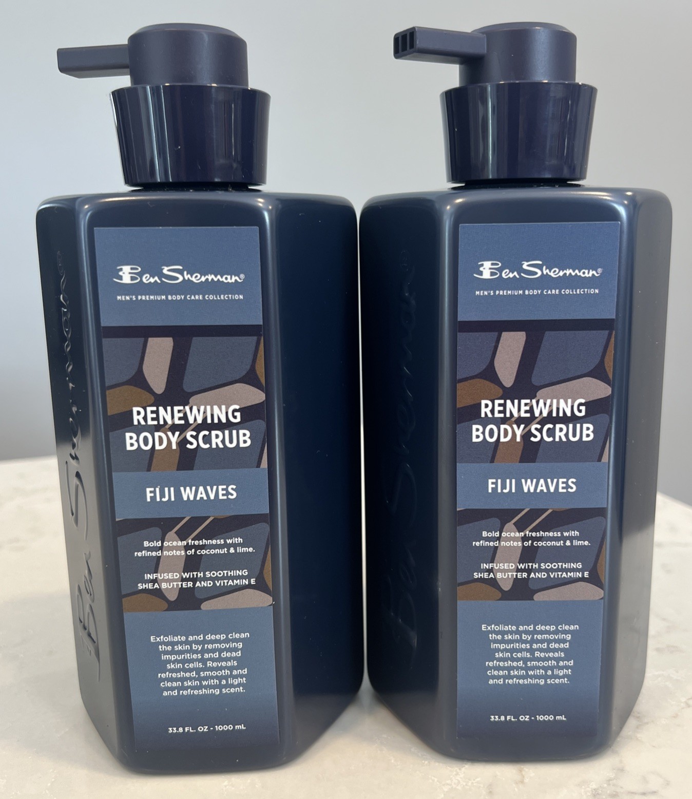 2-Pack Ben Sherman Fiji Waves Renewing Body Scrub 33.8 fl oz Each New 2-Pack Ben Sherman Fiji Waves Renewing Body Scrub 33.8 fl oz Each New