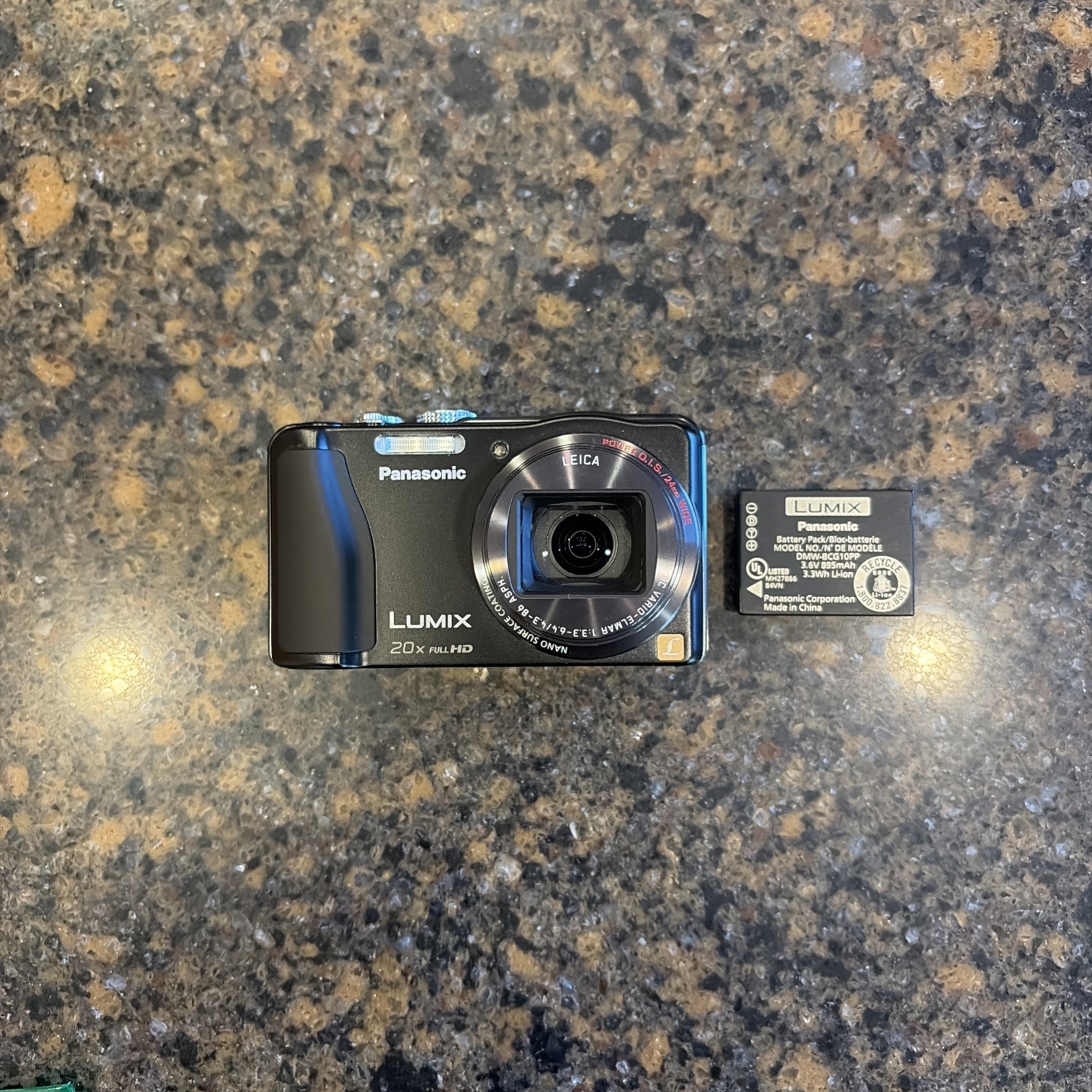Panasonic LUMIX DMC-ZS20 14.1MP 20x Zoom GPS Digital Camera Black Tested