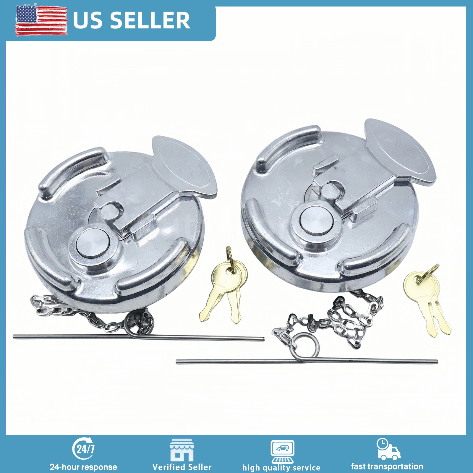 2Pk Locking Fuel Cap For Peterbilt 567 579 587 389 337 11-04859-100 11-04859-200