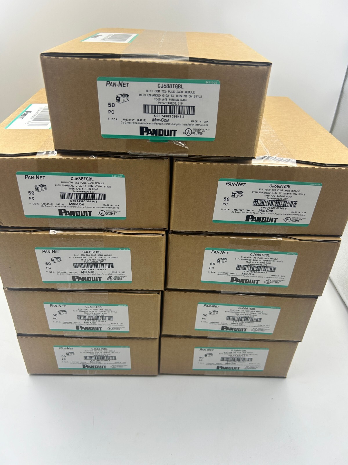 Panduit Giga TX Cat6 jack black CJ688TGBL BOX OF 50. ！